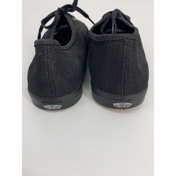Vans Black Glitter Sparkle Low Top Lace Up Sneakers Women’s Size 8.5 - Picture 3 of 5